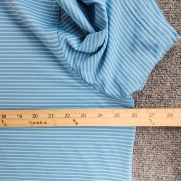 Vineyard Vines Performance Polo Shirt Men Striped Blue Green Stretch Adult Peru - Picture 13 of 16
